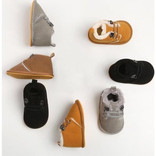 Baby First Walkers Winter Infant Newborn Baby Boy Girl Winter Fur Snow Boots Warm Shoes Booties Casual Little Kids Strappy Shoes