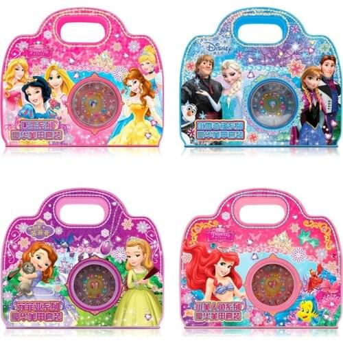 Disney Princess Frozen Elsa Anna Sophia Luxury Package Makeup Toy Nail Stickers Mermaid Mickey Minnie Sticker Toys For Kid