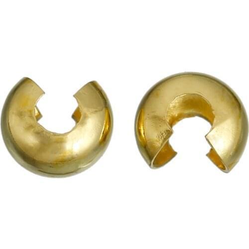 DoreenBeads 200PCs Gold color Crimp Beads Covers 4mm (B03074), yiwu