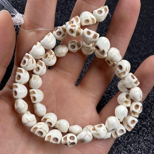 Natural Stone Skull shape bead High Quality charm small Beads for Jewelry Making DIY Necklace Bracelet Accessories