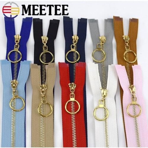 10pcs 3# Metal Zipper Close-end Auto Lock Gold Teeth Zips for Sewing Garment Accessories DIY Bags Jacket