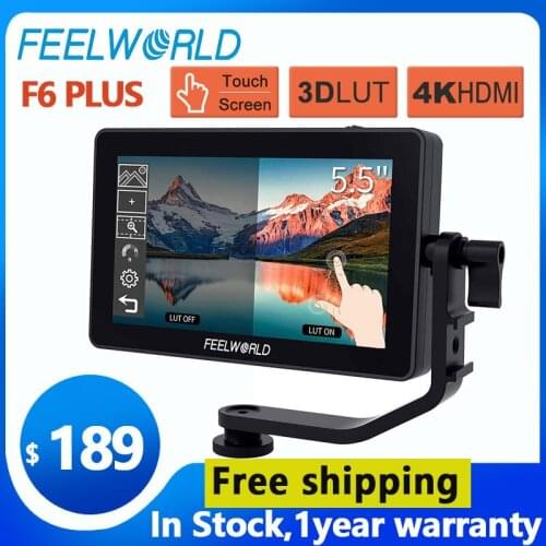FEELWORLD F6 PLUS Monitor z ekranem dotykowym 5.5 cala na aparacie DSLR Monitor zewnętrzny