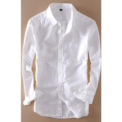 Mens Full Sleeve Cotton Linen Shirts High Quality Cotton Casual Shirt Man Slim Business Dress Shirt Male Spring Clothes TS-182