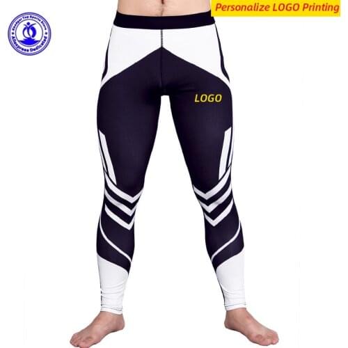 Personalize LOGO Mens Compression Pants Quick Dry Sportswear Running Tights Gym Fitness Training Sports Leggings Workout Bottoms