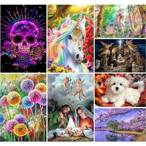 5D Diy Diamond Painting Cross Ctitch Kits Diamond Mosaic Embroidery Landscape animals 3d Painting Round Drill Gift