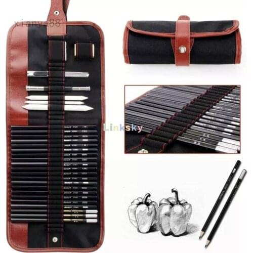 Maries Sketch Pencil Set,Professional Sketching Drawing Kit,Wood Pencil Pencil Bags for Painter School Students,Art Supplies