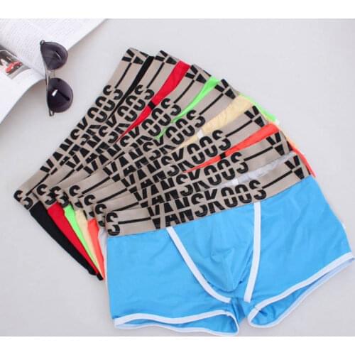 Mens Underwear Sexy Soft Lingerie 7pcs/lot Males Boxer Shorts Trunks Ice Silk Mens Bulge Pouch Bottoms Homme Cueca Knickers New