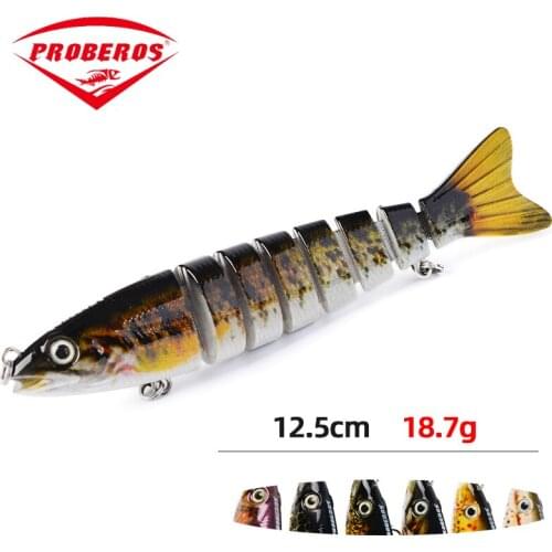 Fishing Lure Multi-section 12.5CM/18.7G 8 Segme ABS Full Swimming Layer Hard Artificial Spinning Tackle Bionic Bait Trout Lure