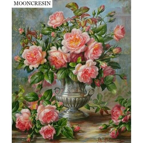 Garden Diamond Painting Flowers Cross Stitch 5D Diy Diamond Embroidery 3D Mosaic Picture of Rhinestones Sticker Home Decoration