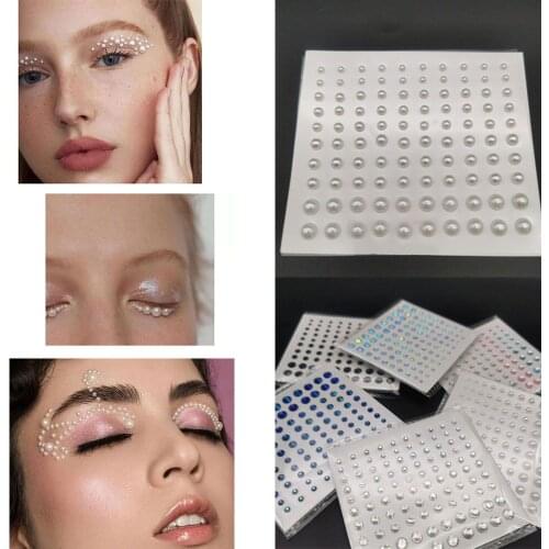 Body Brow Fashion Women Tattoo Diamond Makeup Eyeliner Eyeshadow Face Sticker Jewel Eyes Makeup Crystal Eyes Sticker Nail Art