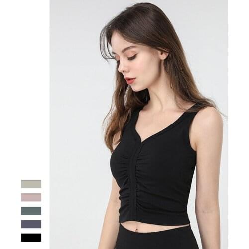 Yoga Top Sports Underwear Female Shockproof Running Fitness Bra Gathered Stereotypes Big Chest Training Yoga Vest