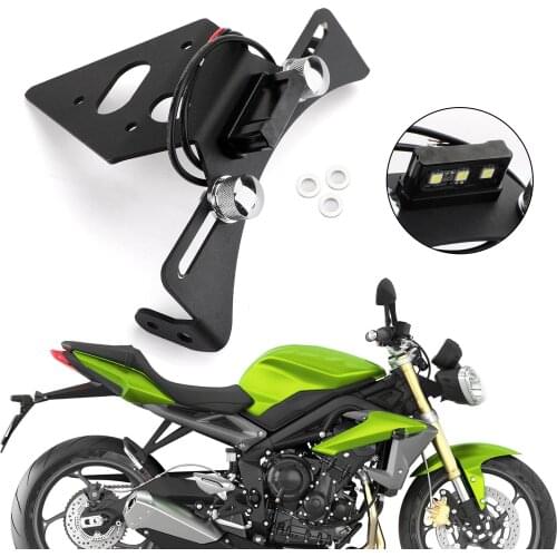 Topteng LED Rear License Plate Mount Holder For Triumph Daytona 675 Street Triple 2013 2014 2015 2016 2017 2018 2019 Fairing