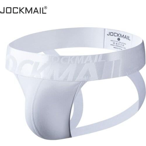 Jockmail Jockstrap Sexy Gay Underwear Men String Homme G String Men Thong Penis Pouch Briefs Slip Cotton Breathable White Black