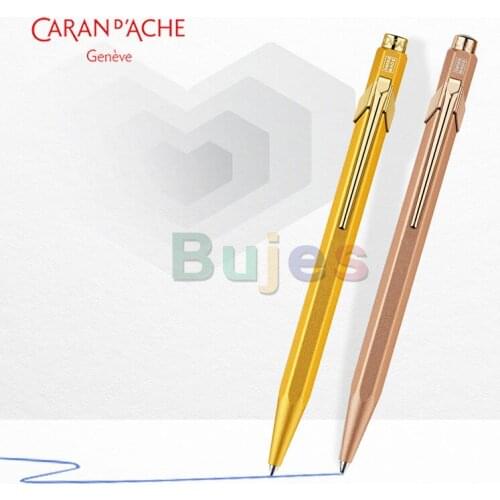 Caran D'ache - Metal Collection - Ballpoint Pen - Gold,rose gold,silvery,Aluminium hexagonal body , Flexible clip