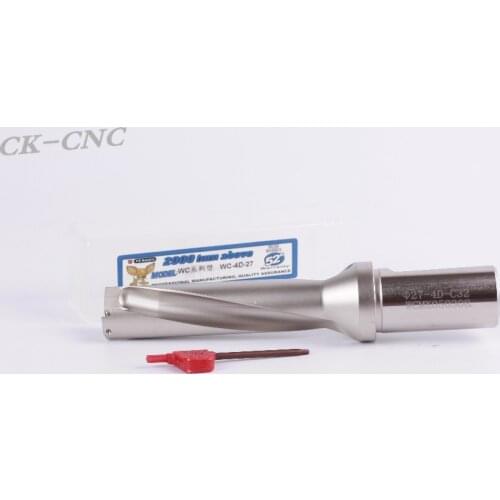 Hight quality WC-4D-27 C32 U drill indexable drill CNC TOOL 27mm-4D Machining length=108mm for WCMX050208 insert
