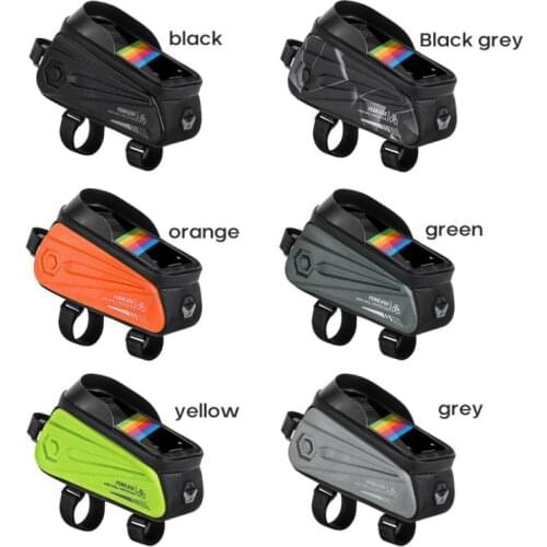 WEST BIKING Bicycle Front Beam Bag Bicycle Bag EVA Hard Shell Touch Screen Front Tube Bag MTB Mountain Bike Cycling Accessories