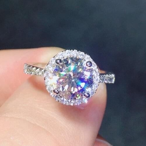 Vecalon Female solitaire Ring 925 Sterling silver 1ct AAAAA cz Engagement wedding band Rings For Women Bridal Bijou Accessories