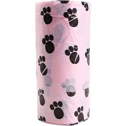 1 Roll/15 Bags Pet Puppy Dog Waste Poop Bag Degradable Poo Clean-up Pick-up Bag Litter & Housebreaking Pet Waste Bag