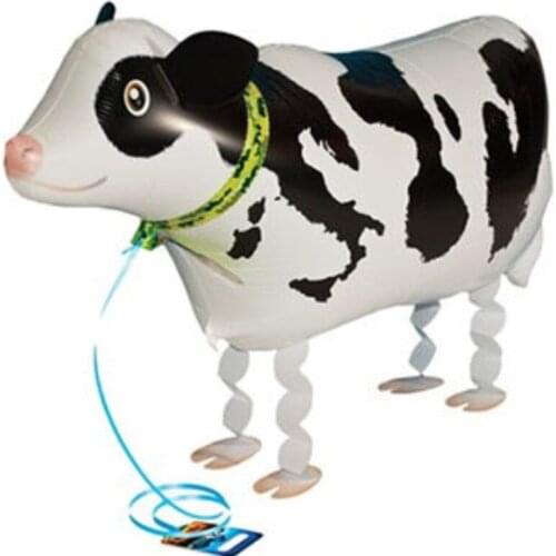 1PC Cow Pet Helium Walking Balloon Baby Shower Foil Balloons Party Birthday Wedding Decorations Toy Kids Gift
