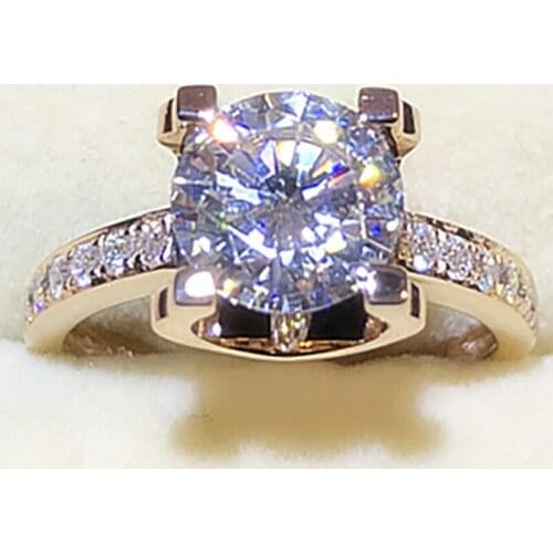 14K Au585 White Gold Ring Women Wedding Party Engagement Ring 1 2 3 4 5 Carat Round Moissanite Diamond Ring Trendy Cute Classic