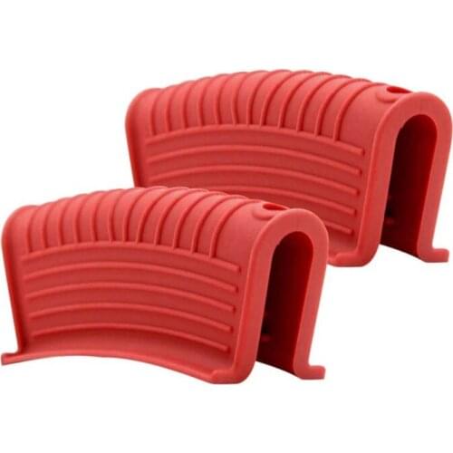 2 Pcs Hot Pan Silicone Assist Heat-Resistant Handle Pan Support Cover Non-slip Pot Holder Sleeve