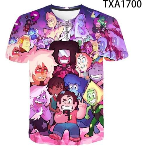 Cartoon animation Steven Universe 3D T Shirts Boy girl Kids Fashion Streetwear Printed T-shirt Men Women Children Cool Tops Tee