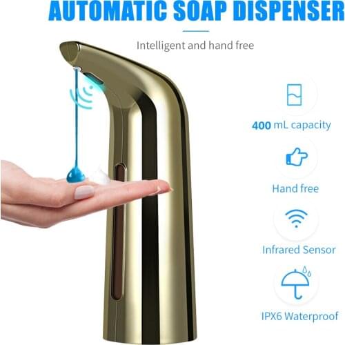 400mL Touchless Soap Dispenser Automatic Soap Dispenser Infrared Hand-free Dish Liquid Lotion Gel Dispenser for Bathroom Kitchen