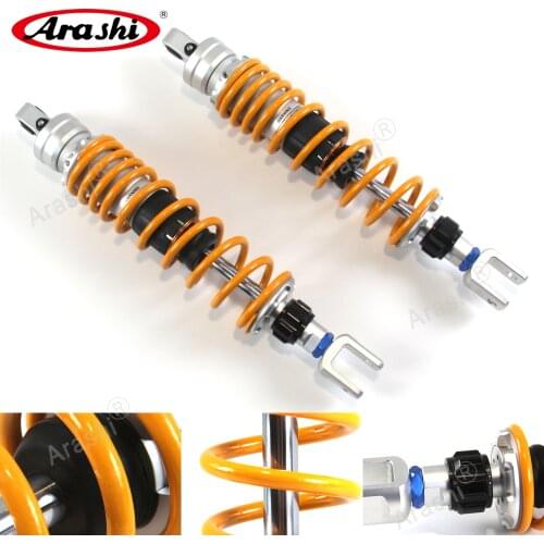 Arashi For Korea Daelim S2 250 SQ250 Adjustable CNC Air Rear Shock Absorbers Suspension Damper 365mm 14.3/8" Twin Shocks SQ 250