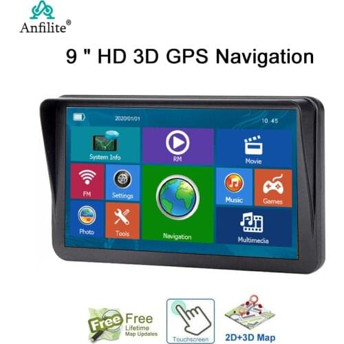 Anfilite 9 Inch HD Vehicle Bluetooth GPS Truck Car GPS Navigator 256MB+8GB AVIN Support Rearview Camera Navitel free EU map