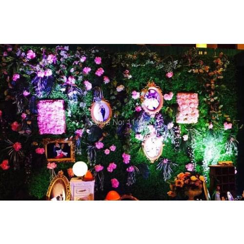 EMS Free Persian grass perfect plant wall 10pcs/lot wedding flower wall backdrop Artificial grass wall home market decoration