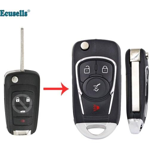 4 Button flip remote Key Shell case for Buick Allure Encore Regal HU100