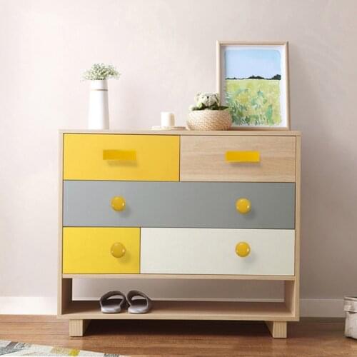 Colored Door Handles Wood Kitchen Cabinet Knobs cute Children Room Drawers Wardrobe Furniture Handle Solid Drawer Pulls Hardware