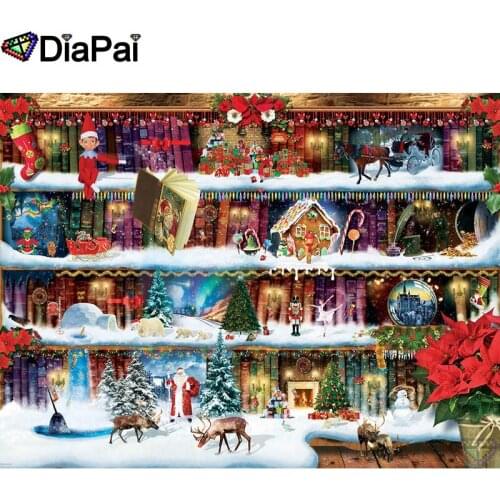 DIAPAI 5D DIY Diamond Painting 100% Full Square/Round Drill "Christmas house" Diamond Embroidery Cross Stitch 3D Decor A22395