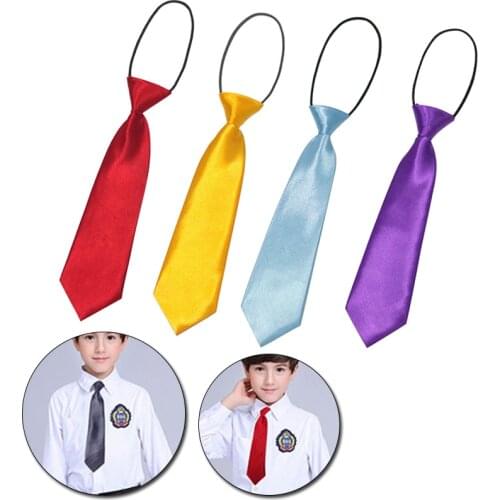 Solid Neck Tie Bow Ties Wear for Children Boys Girls Students Kid Necktie Stage Performance Photograph Graduation Ceremony Black