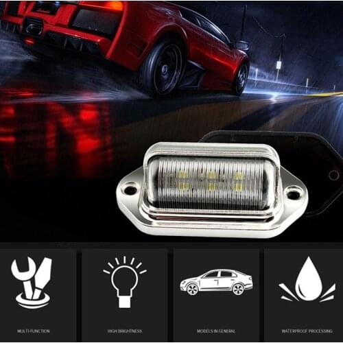 Hot Sale Number License Plate Tag Light 6LEDs License Interior Step White Lamp 12-24V Number Plate Tag Light Boat Truck Trailer