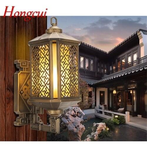 Hongcui Classical Outdoor Wall Lights Retro Bronze LED Sconces Lamp Waterproof IP65 Decorative For Home Porch Villa