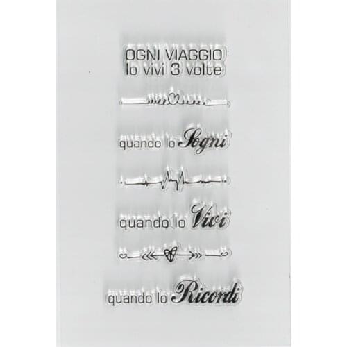 Italian Trip Quote Stamps DIY Greeting Word Scrapbook Card Paper Craft Silicon Rubber Transparent Stamps