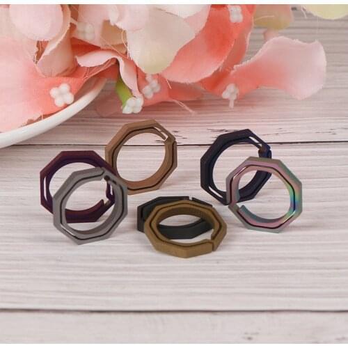 Pocket Gadget Hang Hike Keyring Octagon Titanium TC4 Ti Hook Outdoor Clip Kit Buckle Keychain Multi Tool Ring Edc Gear Camp Key