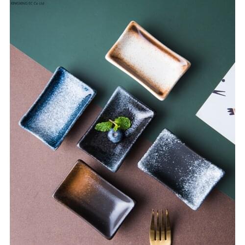 Ceramic Plate Snack Dishes Soy Sauce Dish Sushi Plate Household Japanese-style Ceramic Tableware Creative Round Seasoning Dish