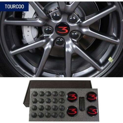 For Tesla Model 3 Wheel Hub Center Caps Screw Cover Car Modification Decoration Accessories