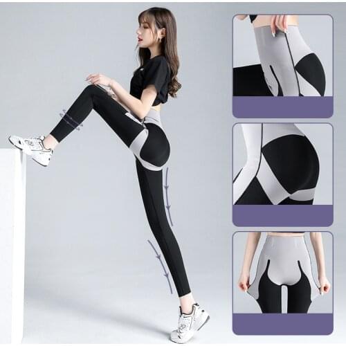 Micro Pressure Sharkskin Leggings Women Black Fitness Shaping Hip Lifting Leggings Skinny Slim Sport Workout Leggings