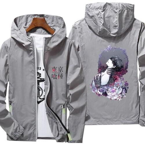 Summer fashion Jacket Tokyo Ghoul spring autumn fashion print top mens casual zipper jacket mens jacket large size