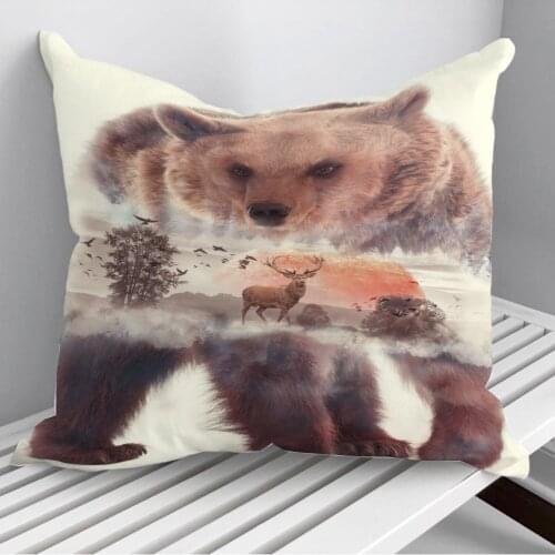 Bear Exposure Throw Pillows Cushion Cover On Sofa Home Decor 45*45cm 40*40cm Gift Pillowcase Cojines Dropshipping