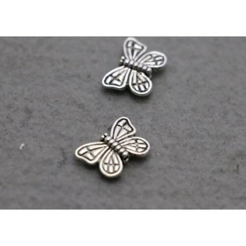 10PCS Boutique Butterfly Hardware Metal parts Fittings for DIY 10*14mm Jewelry Design Making components Findings Silver-plate