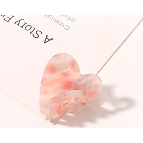Sweet Heart Shape Hair Clips Pin for Women Girls Geometric Acetate Barrettes Headwear Girls Chic Hair Pins Hair Accessories