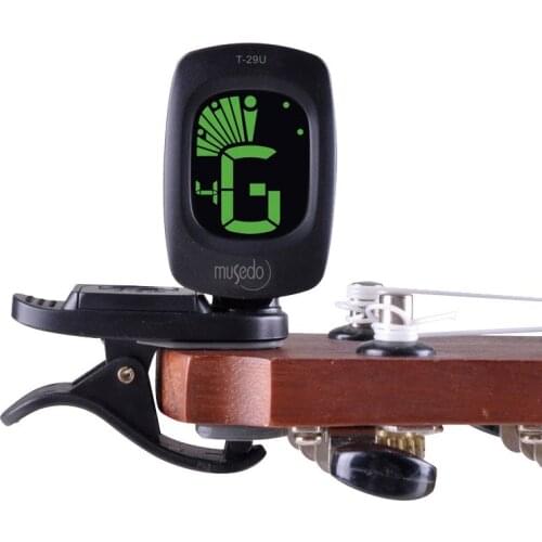 Musedo T-29U Mini Clip-on Clip on LCD Display Ukulele Tuner Backlight 360 Degree Rotatable Clip Ukulele [Ukulele Dedicated]