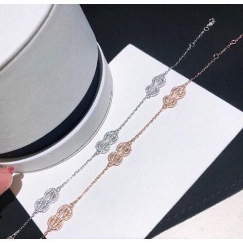 New luxury brand party knot lucky 8 bracelet chance infinie bracelets rose silver gold color jewelry for women