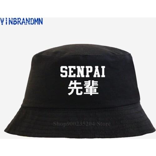 2021 Hot sale Fashion japanese style Bucket hats letter SENPAI dad Fishing hats 100% cotton soft hat casual outdoor hip hop hats