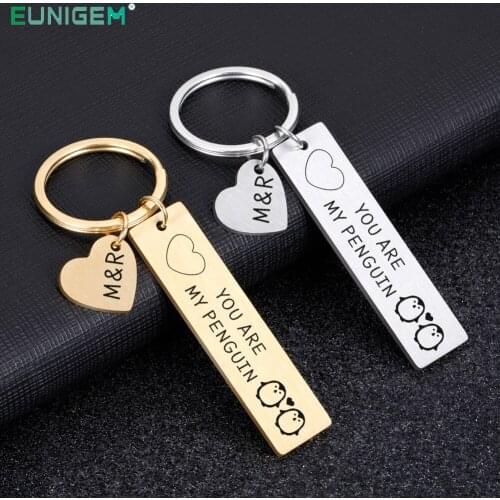 Personalized Name Couple Keychain For Husband Wife Costom Keychains Engraved Key Chain Valentines Day Gift for Boyfriend