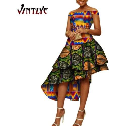 African Print Dresses for Women Floral Tube Sleeveless Dress Traditional Ankara Dashiki Party Costume Cocktail Wear WY5327